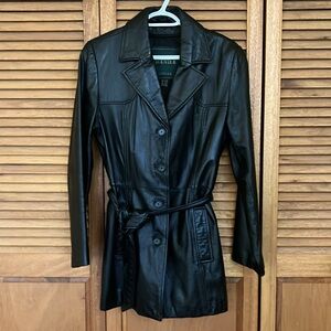 Vintage Danier Mid Length Leather Trench